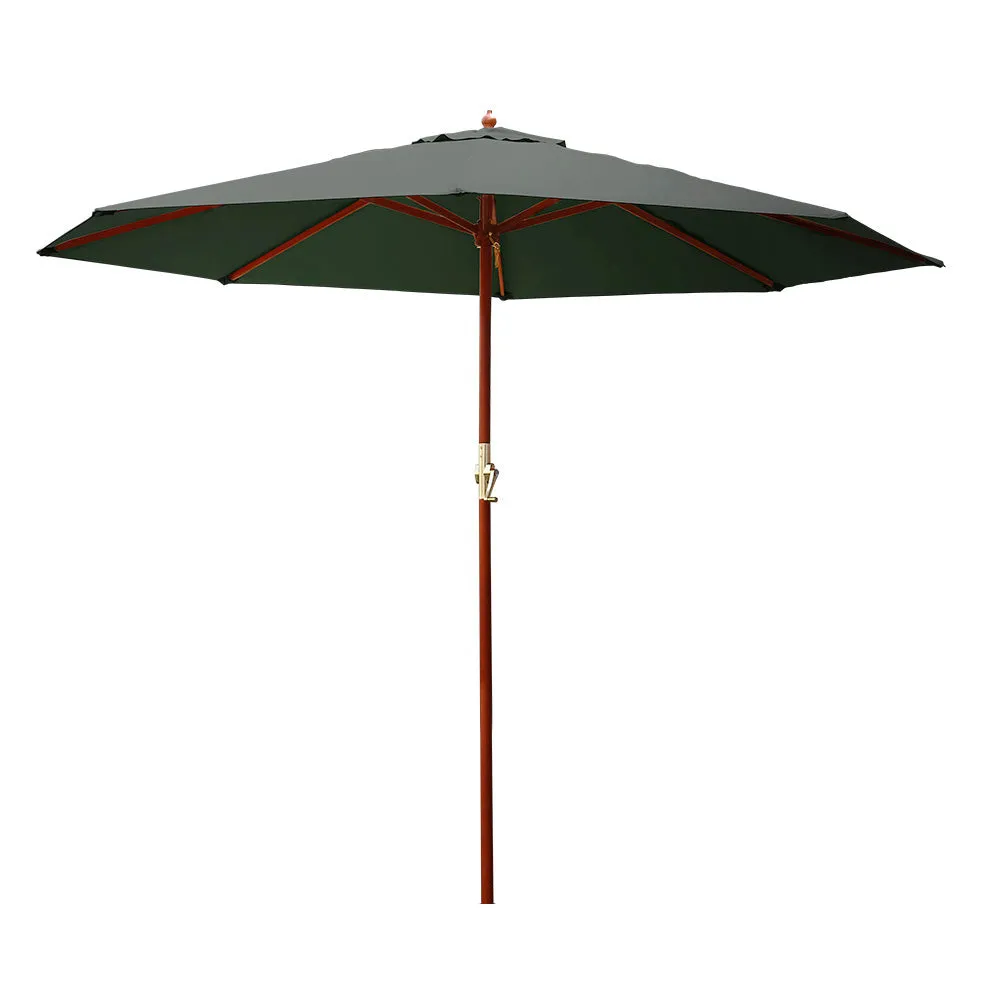 3m UV50  Outdoor Umbrella, Water-Resistant Charcoal - Instahut