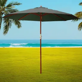 3m UV50  Outdoor Umbrella, Water-Resistant Charcoal - Instahut