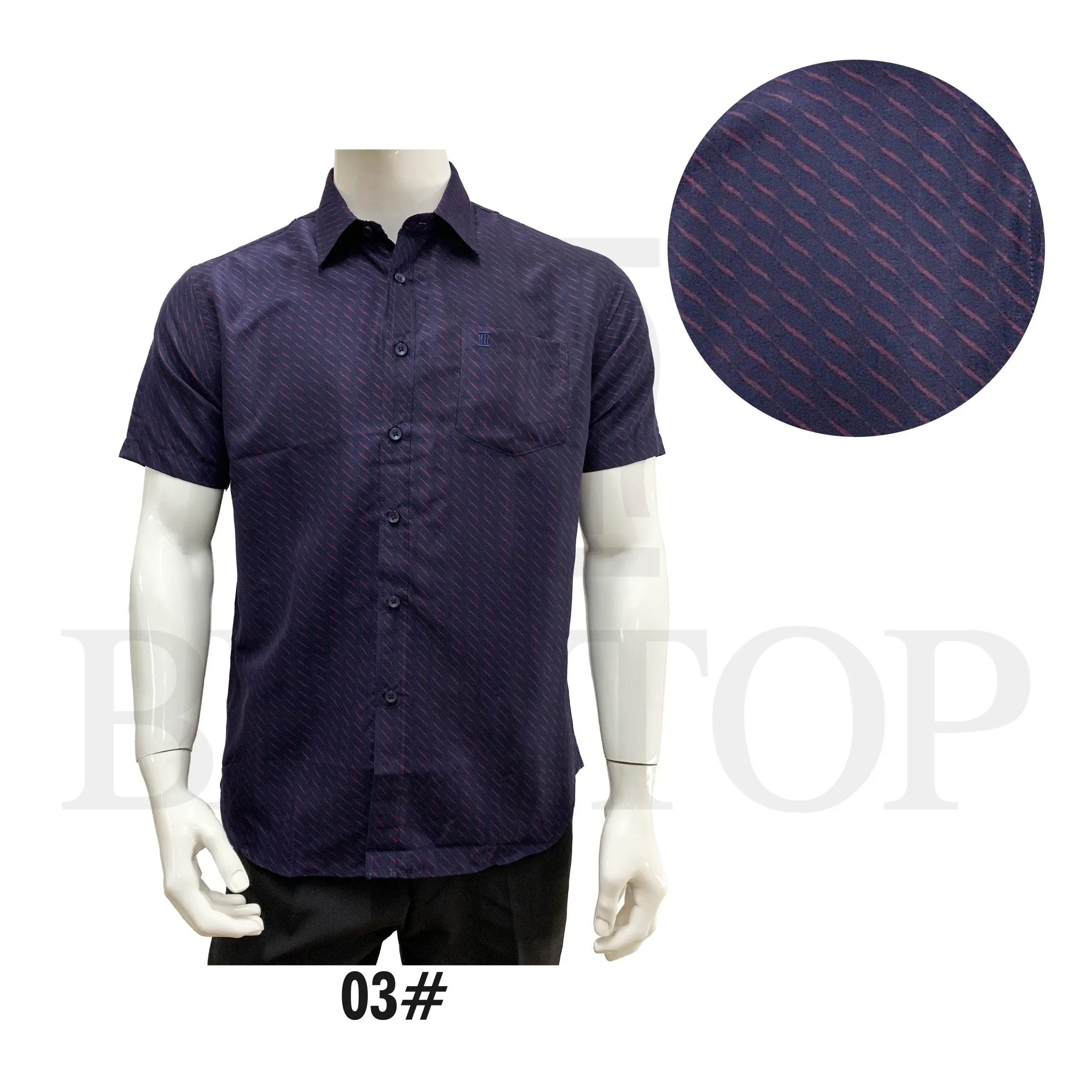 80345 Bentop Short Formal Casual Shirts Men Boys Short Sleeve Slim Fit Lengan Pendek Kemeja Lelaki