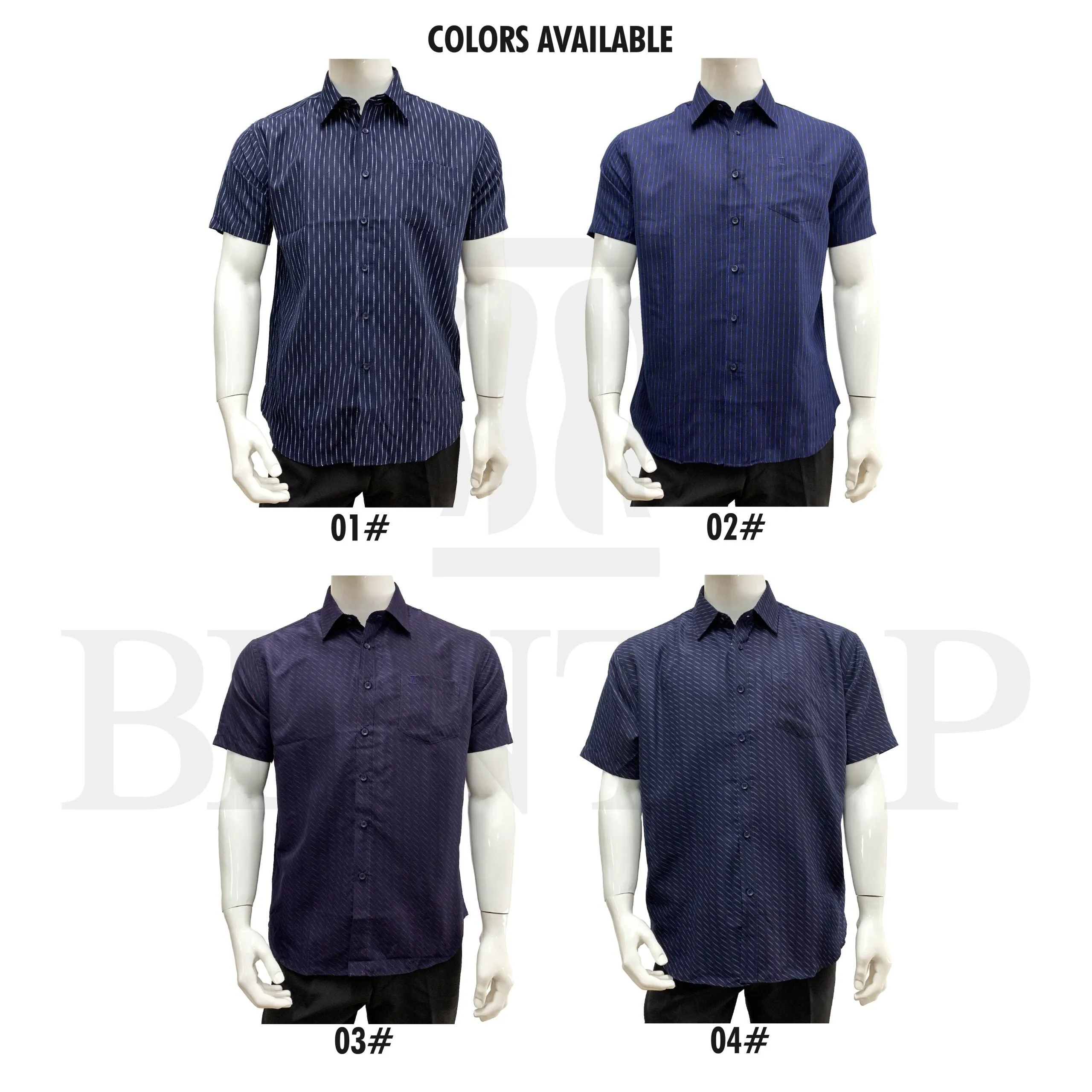 80345 Bentop Short Formal Casual Shirts Men Boys Short Sleeve Slim Fit Lengan Pendek Kemeja Lelaki