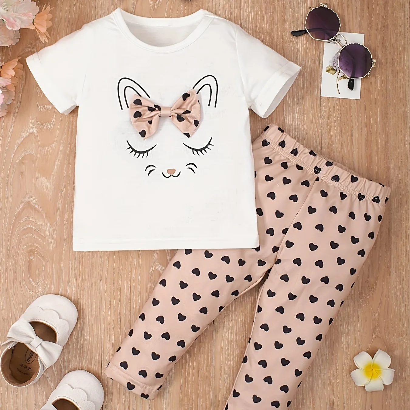 Adorable Catthemed Baby Girl Outfit Set