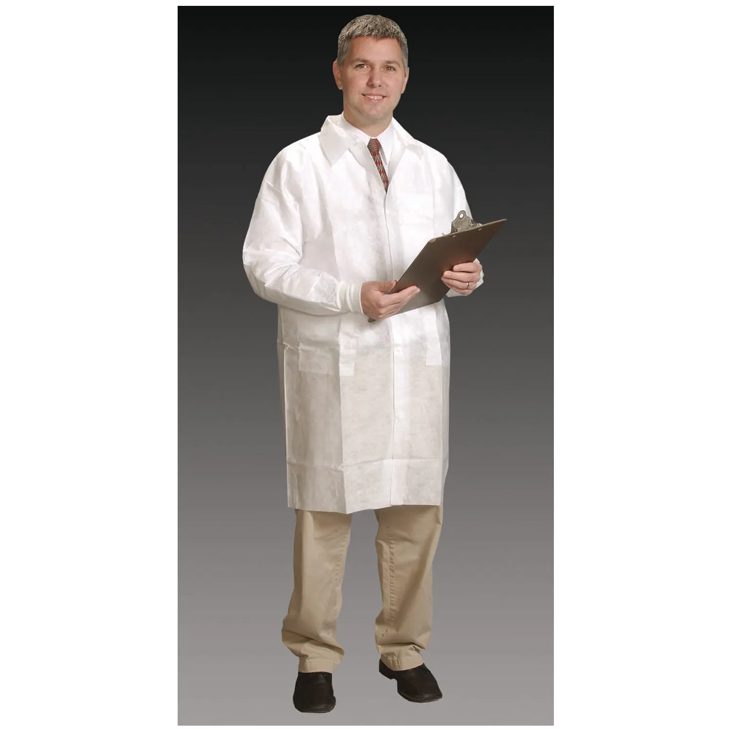 Alpha Protech Critical Cover Alphaguard Lab Coats Lab Coat, X-Large, White, Tapered Collar, Knit Cuff, 30/Cs