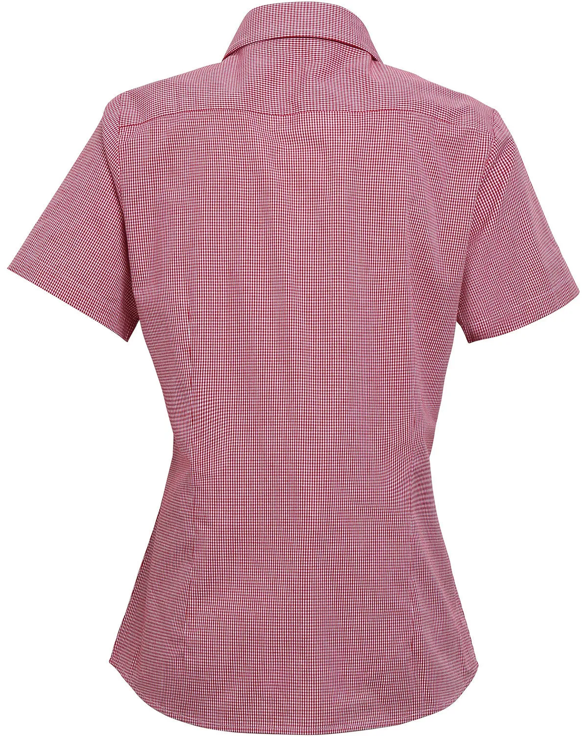 Artisan Collection by Reprime Ladies' Microcheck Gingham Short-Sleeve Cotton Shirt