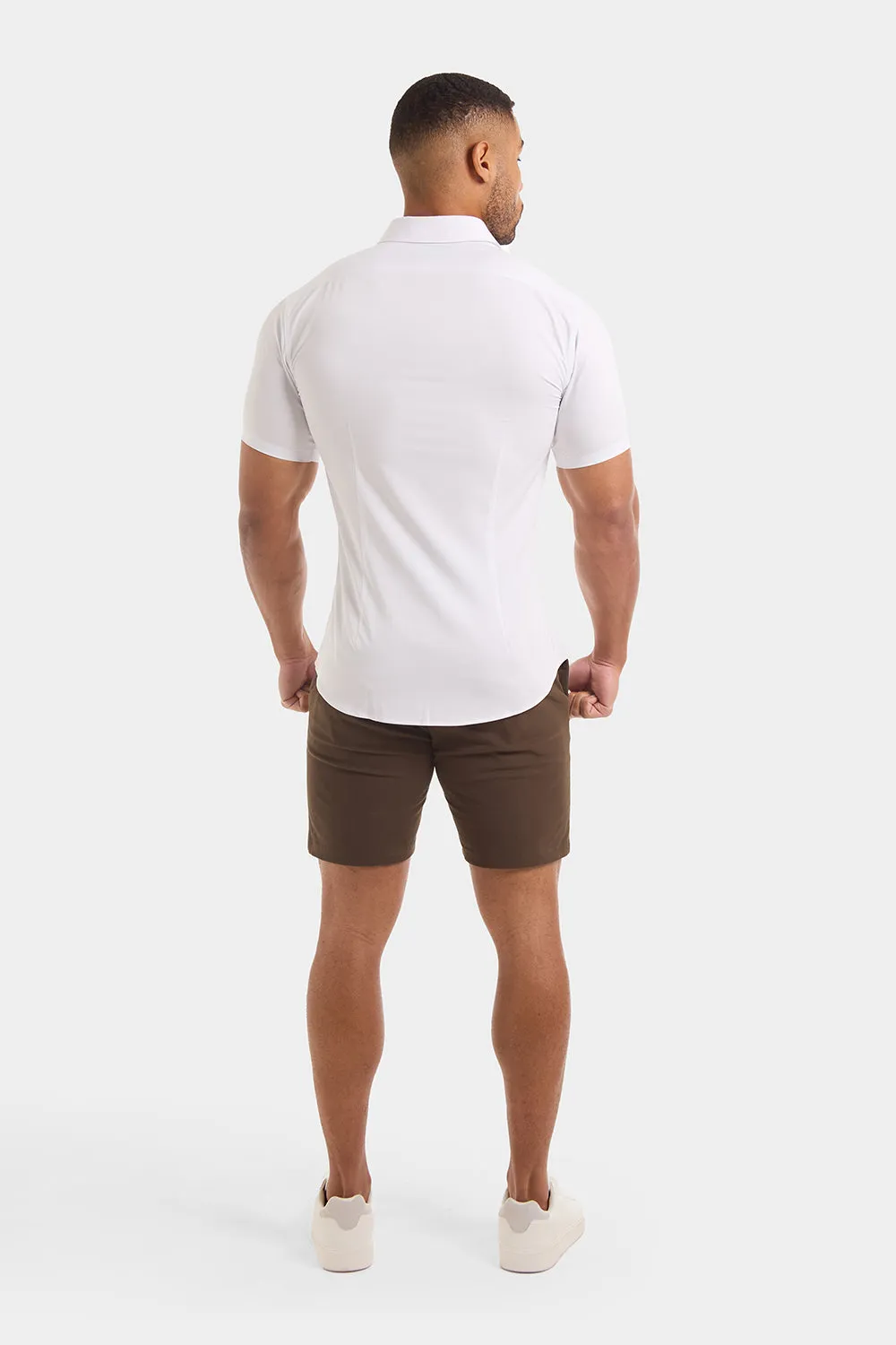 Athletic Fit Short Sleeve Bamboo Shirt in White