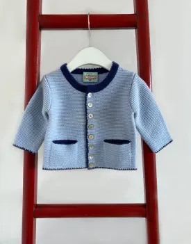 Baby Cashmere Contrast Jacket in Blue