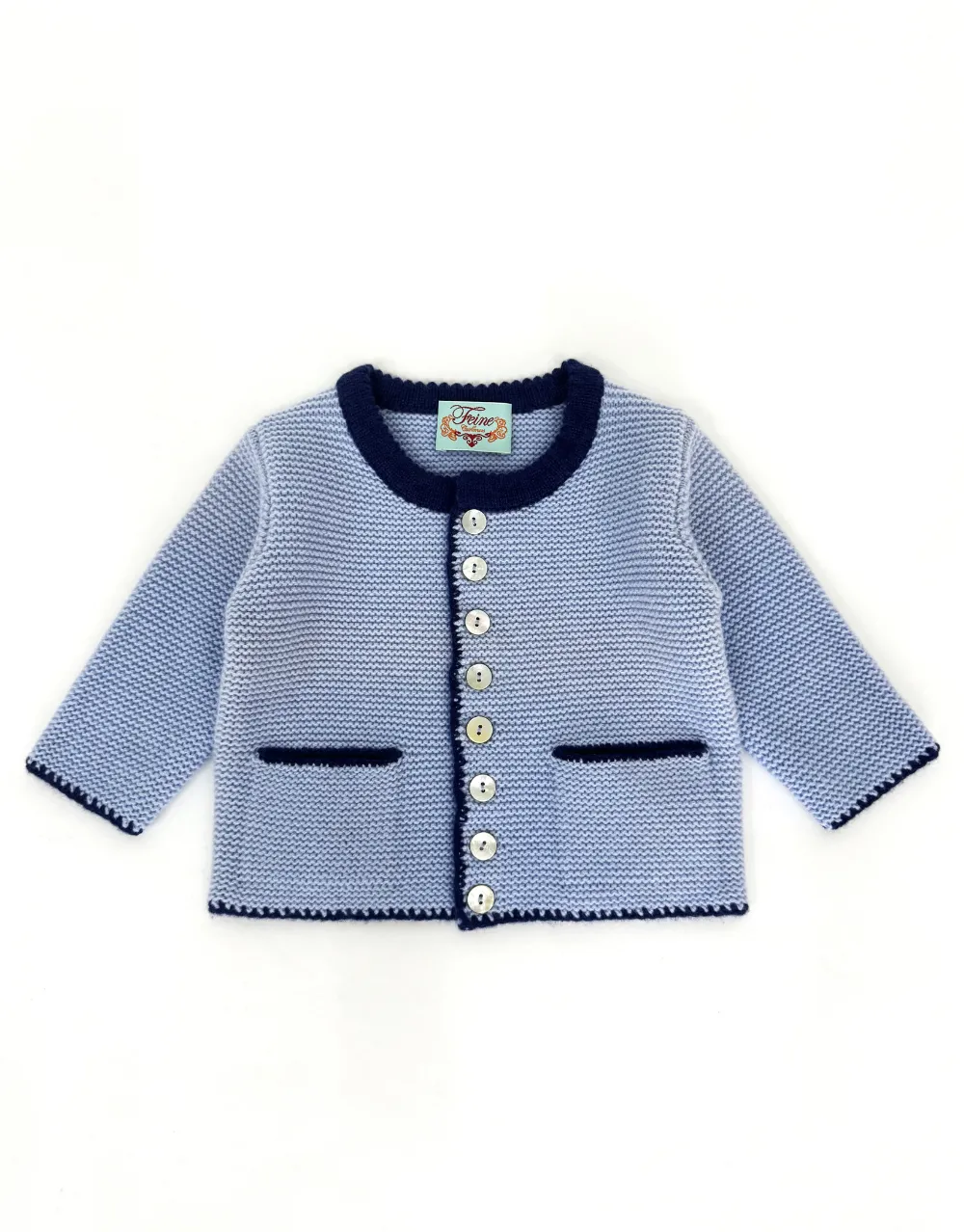 Baby Cashmere Contrast Jacket in Blue