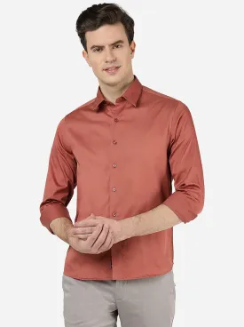 Baked Clay Solid Slim Fit Casual Shirt | Greenfibre