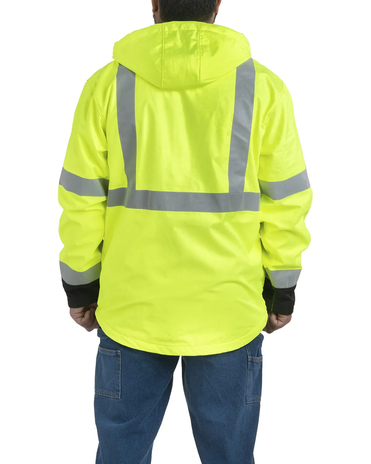 Berne Men's Tall Hi-Vis Class 3 Hooded Softshell Jacket