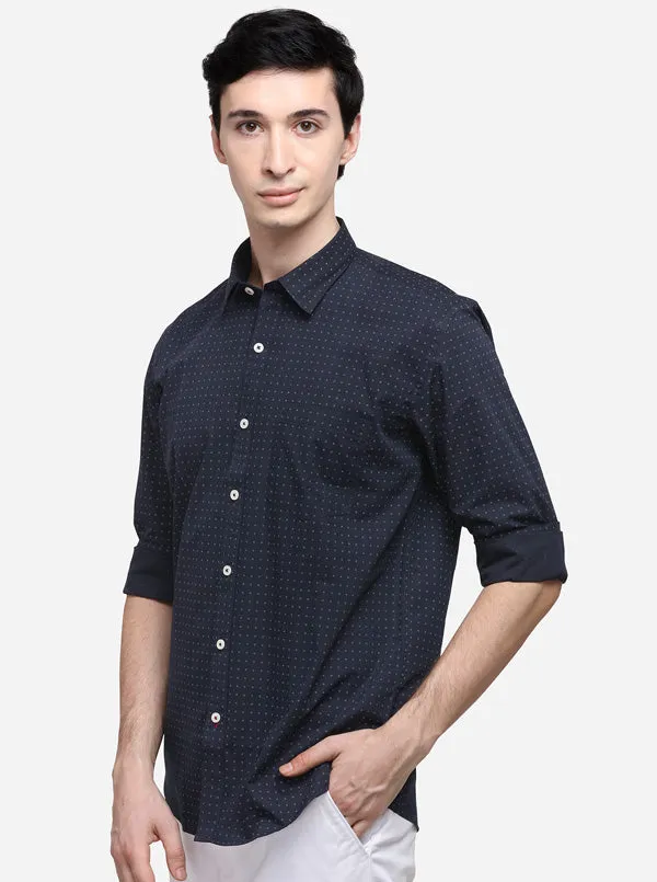 Black Smart Fit Printed Casual Shirt | Greenfibre