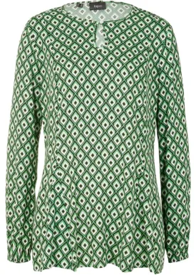 Blouse with long sleeves Bpc Bonprix Collection, green