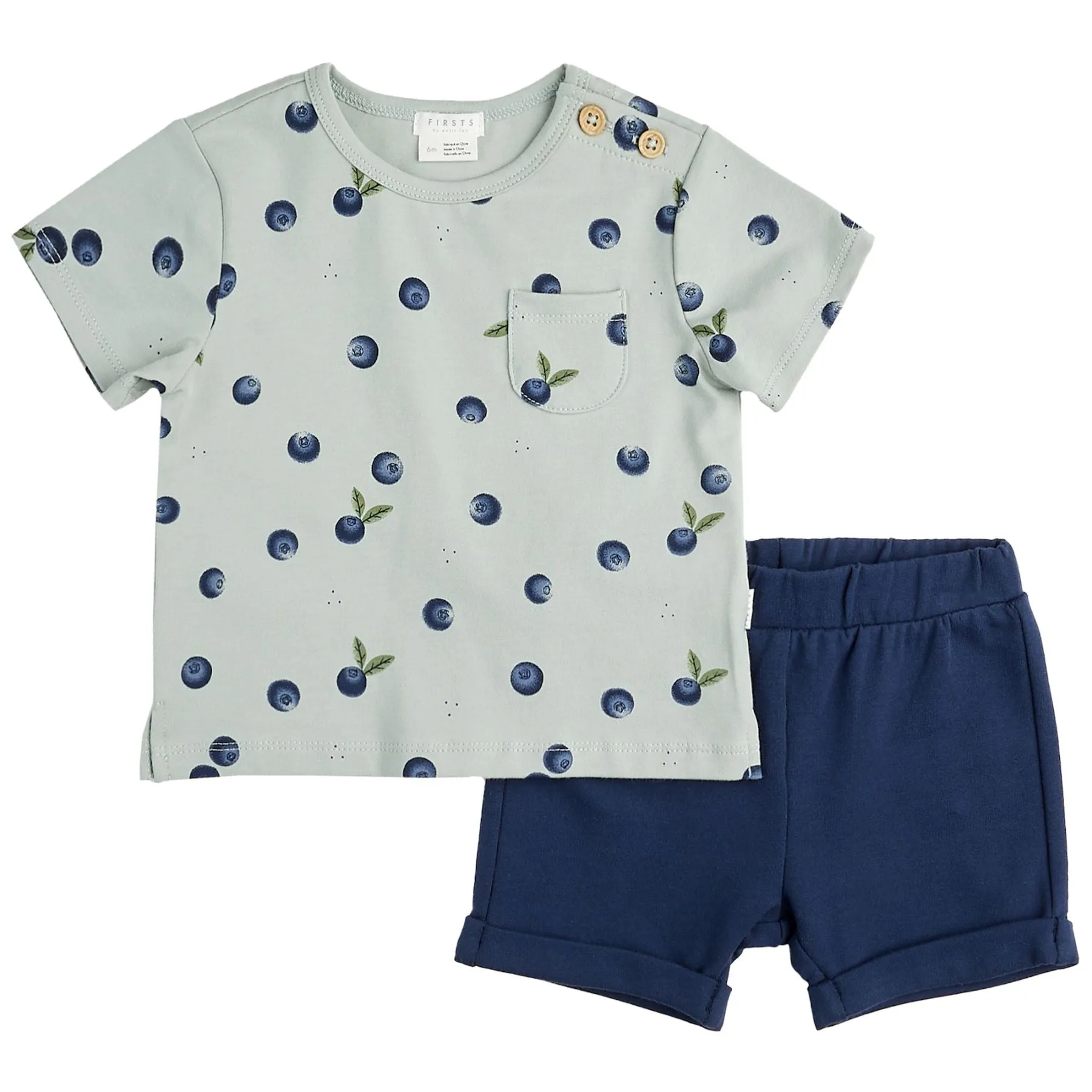 Blueberry Print Shorts Set