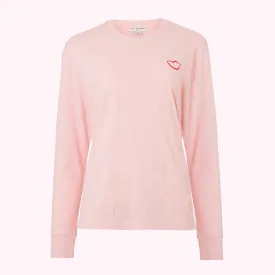 BLUSH EMBROIDRED LIP SAMI SWEATSHIRT