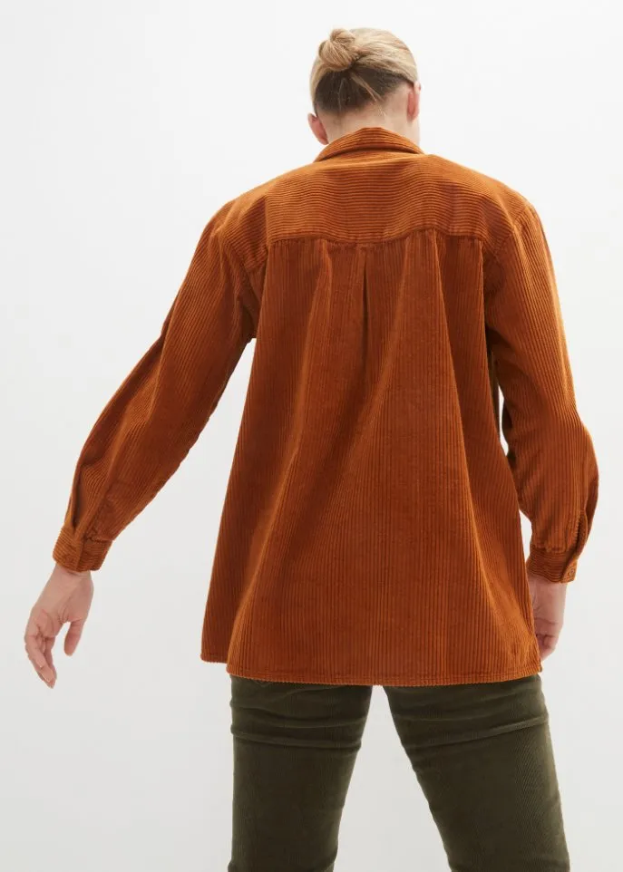 Bpc Bonprix Collection cotton corduroy shirt, orange