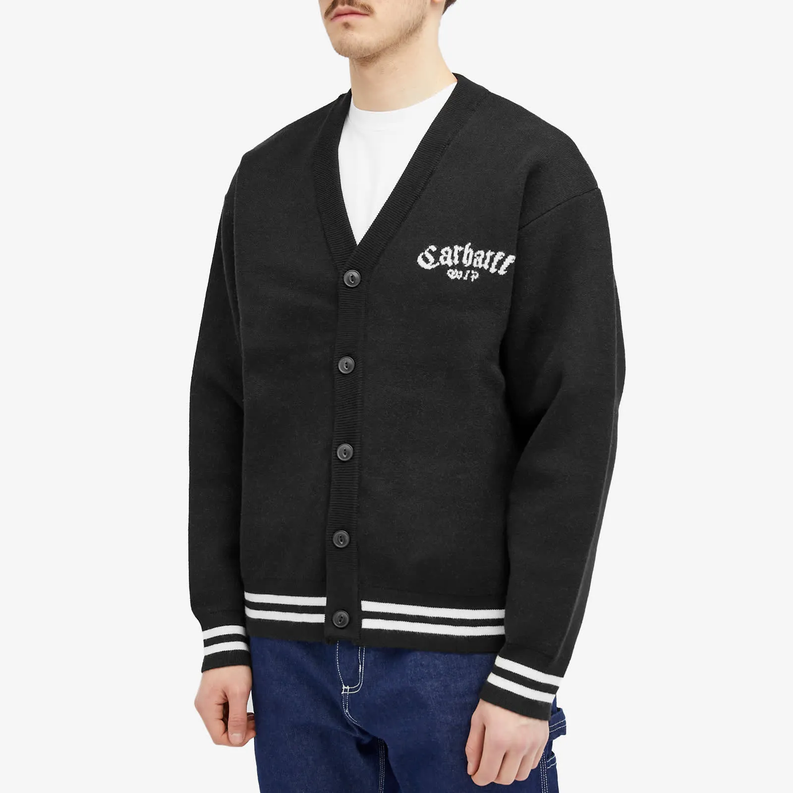 Carhartt Wip Onyx Knit Cardigan, Black & Wax