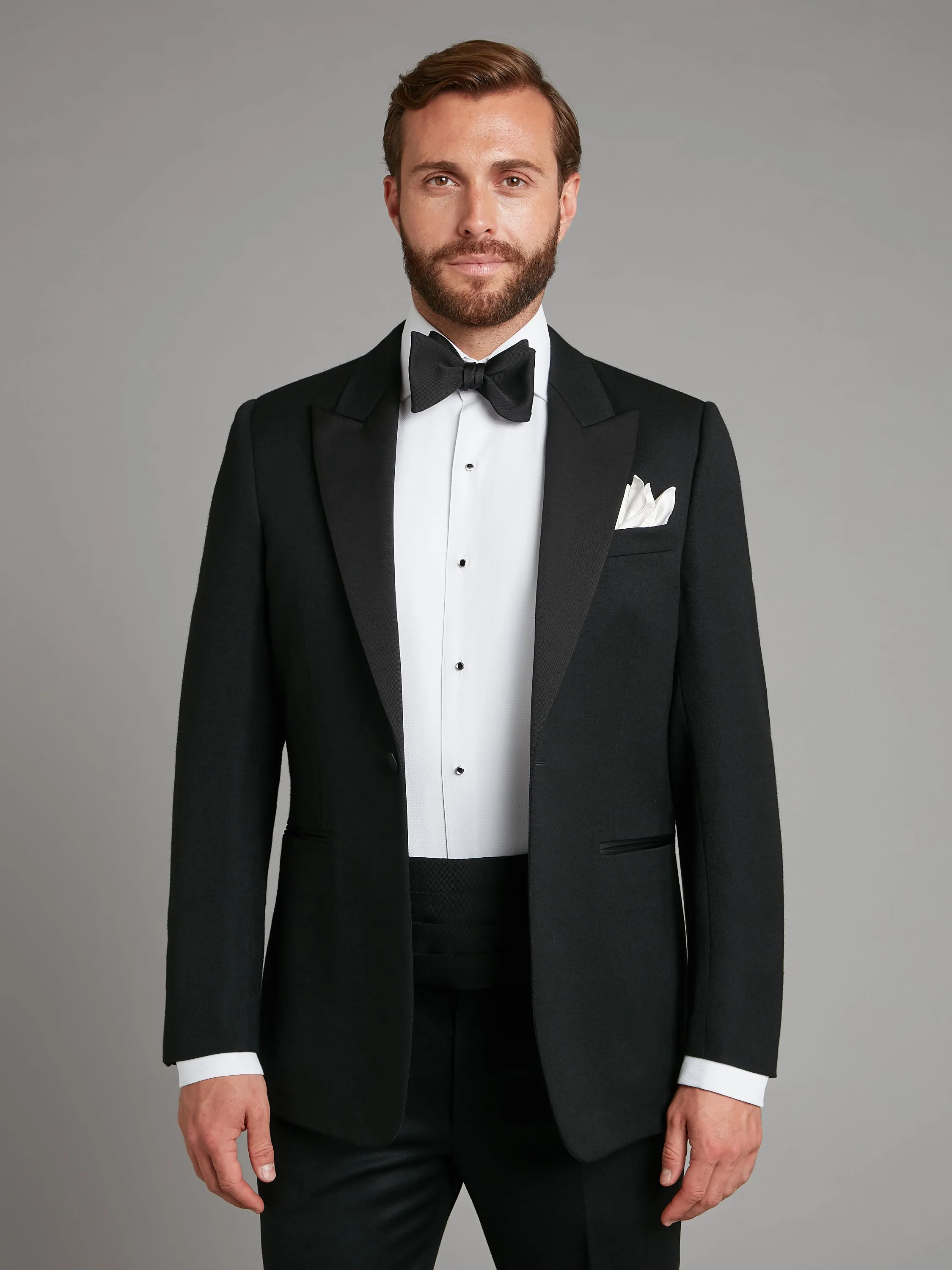 Carlyle Tuxedo Jacket - Black Barathea