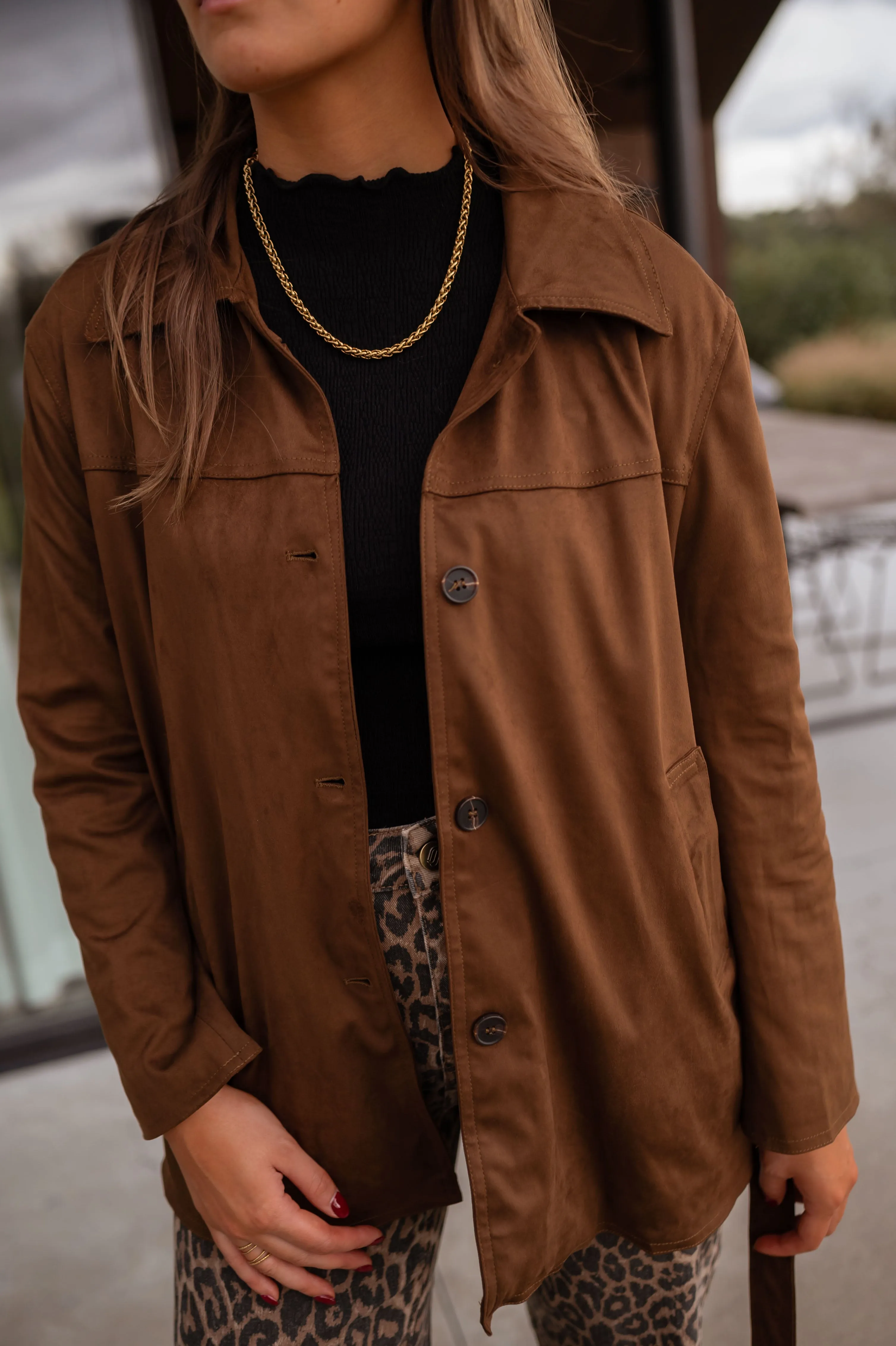 Chocolate Nore Suede Jacket