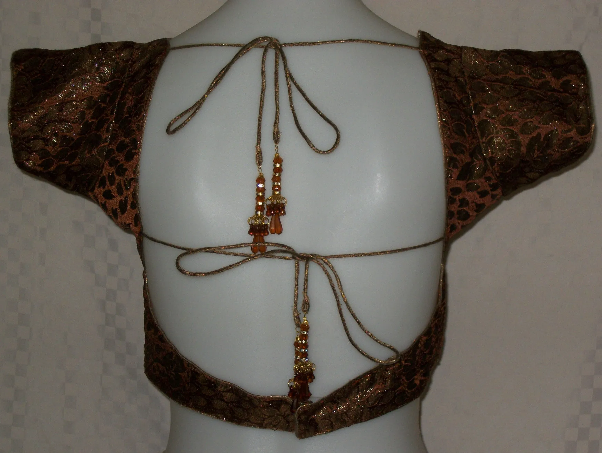 Choli 1887 Brown Brocade Saree Blouse Medium Size Shieno Sarees