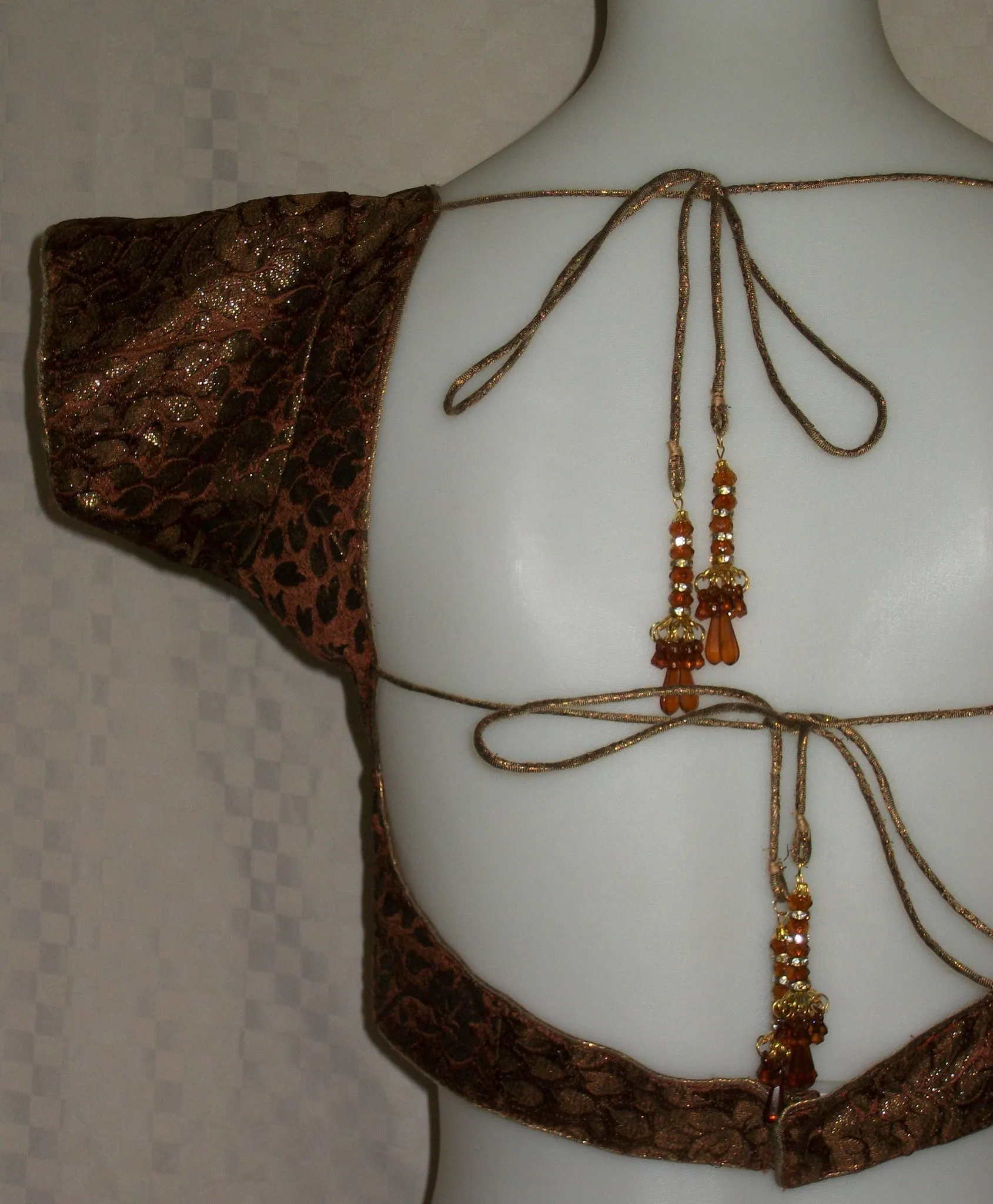 Choli 1887 Brown Brocade Saree Blouse Medium Size Shieno Sarees