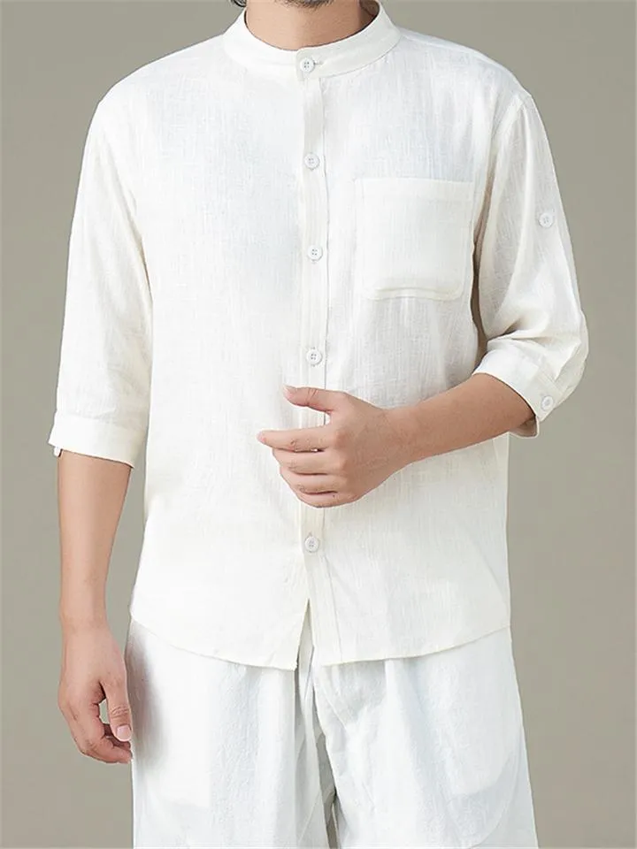 Cissot Casual Button Up Cotton Linen Shirts