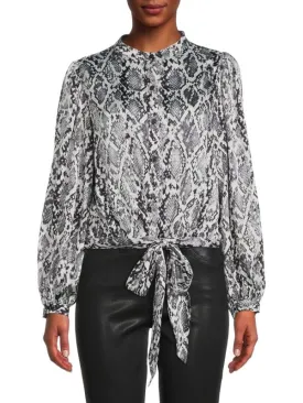 Donna Karan blouse with python print, python