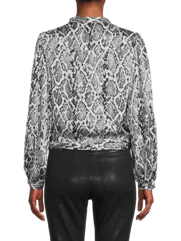 Donna Karan blouse with python print, python