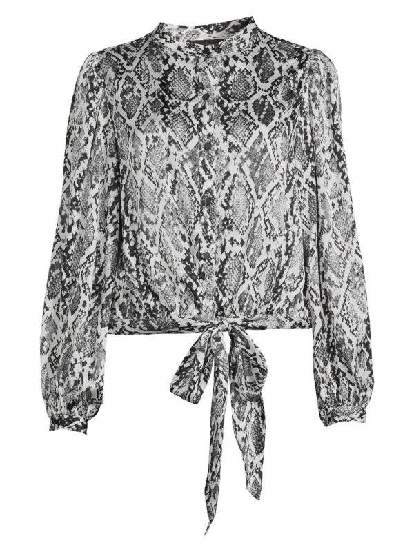 Donna Karan blouse with python print, python