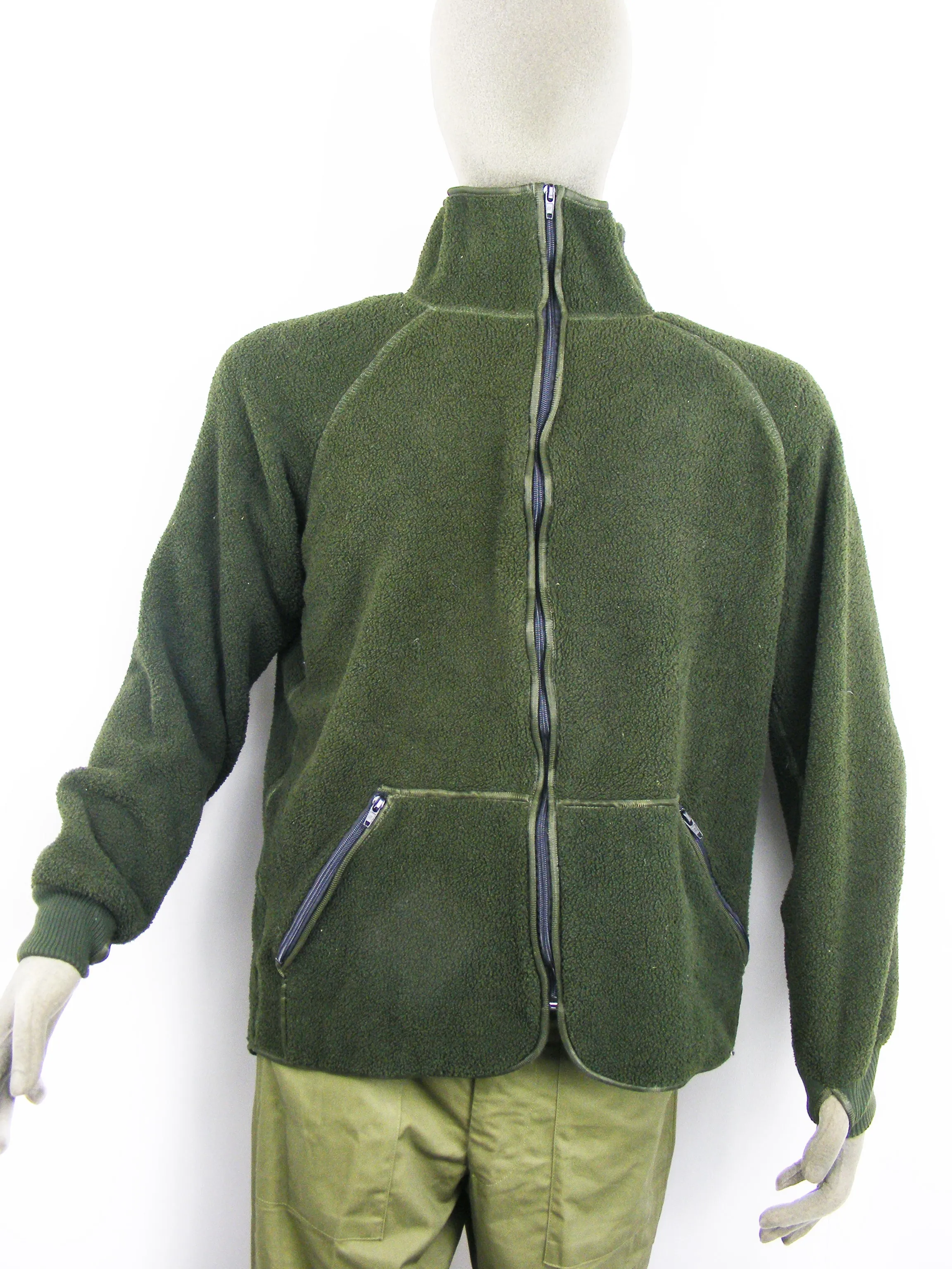 Dutch Army Fleece - Green - fleeced inside and out