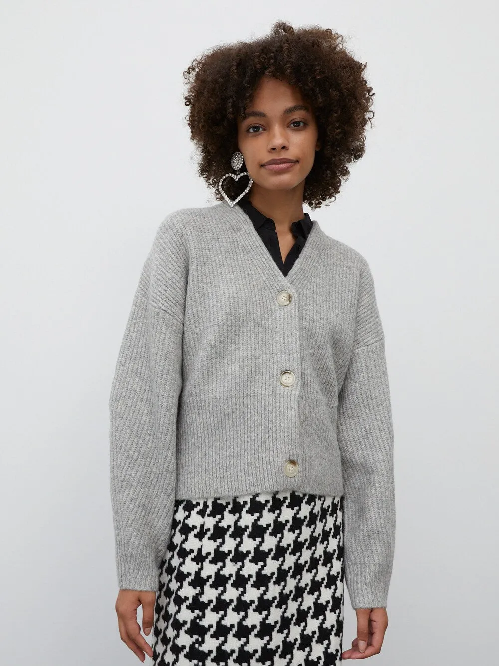 Edited Susan Knitted Cardigan, Gray