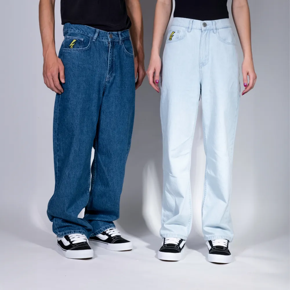 Electric Baggy Denim Pants Dark Blue