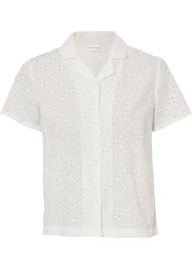 Fashionable blouse with embroidery on Bodyflirt eyelets, white