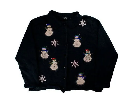 Fuzzy Snowmen-Small Christmas Sweater