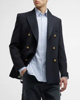 Golden Goose Men's Double Breasted Gabardine Blazer