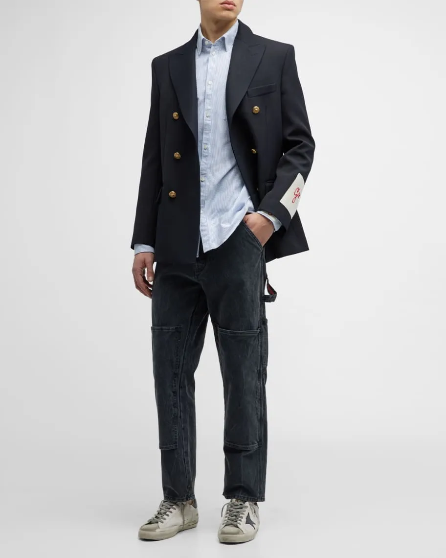 Golden Goose Men's Double Breasted Gabardine Blazer