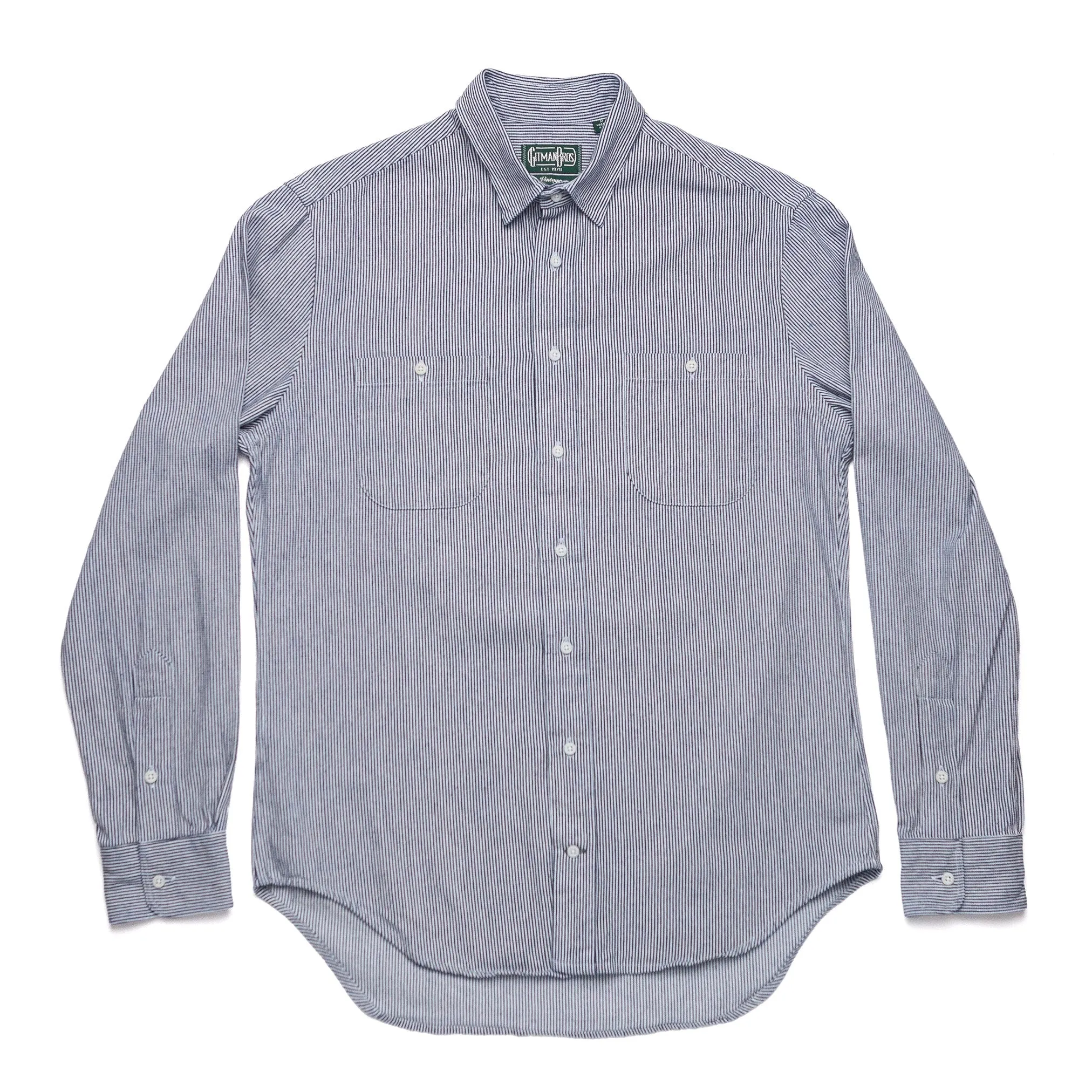 Hickory Stripe Denim Work Shirt