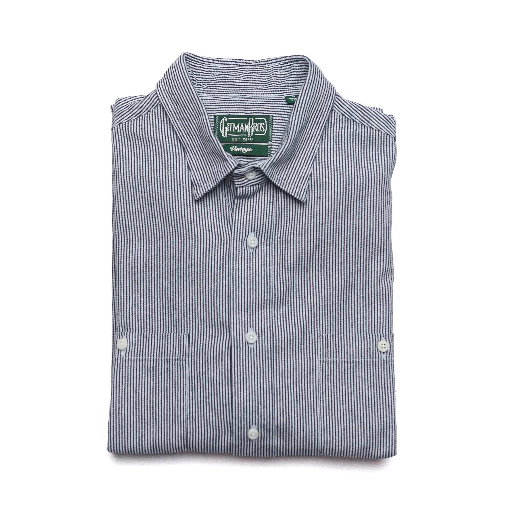 Hickory Stripe Denim Work Shirt