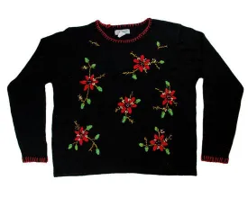 Holiday Flowers-Large Christmas Sweater