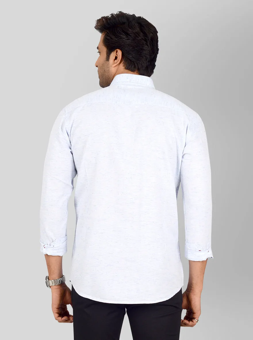 Ice Blue Self Design Smart Fit Casual Shirt | Greenfibre