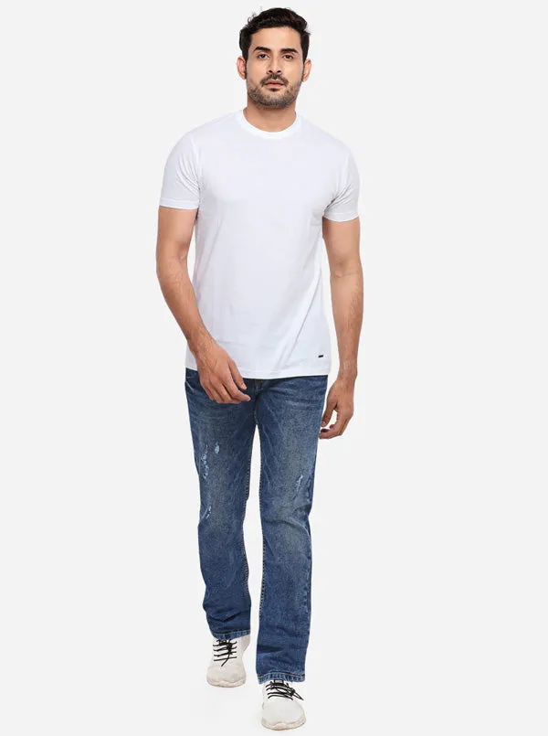 Indigo Blue Washed Slim Fit Jeans | JadeBlue