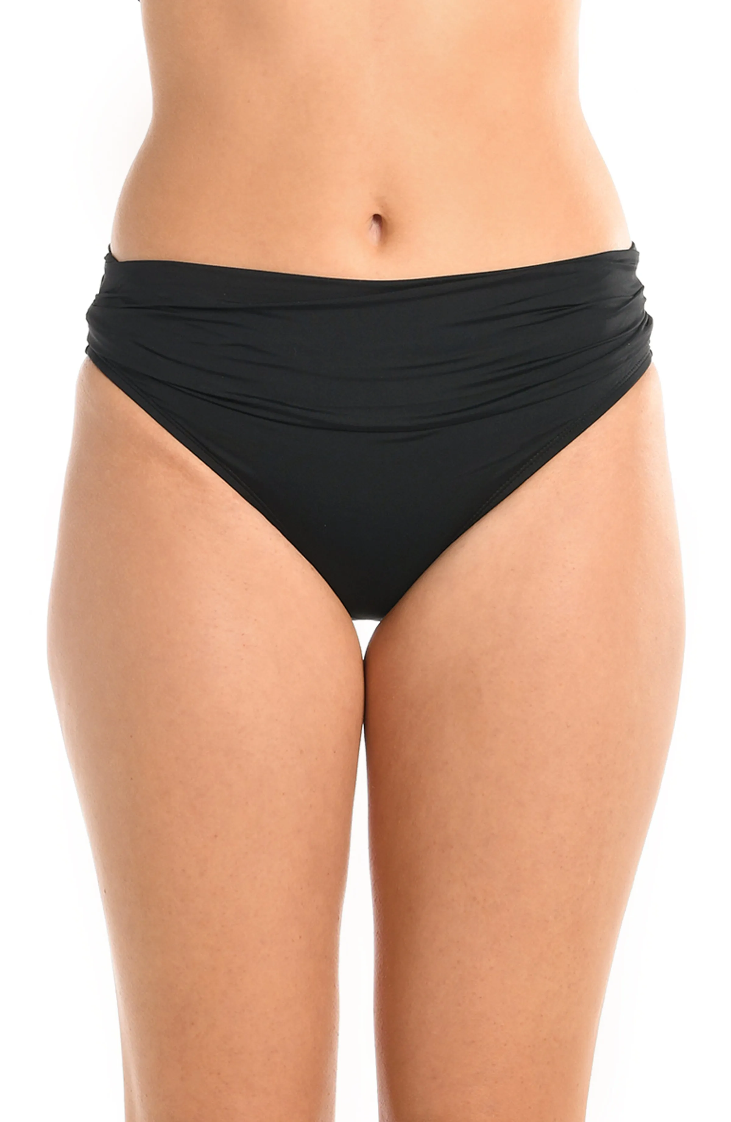 Island Goddess Shirred Band Hipster Bottom - Black