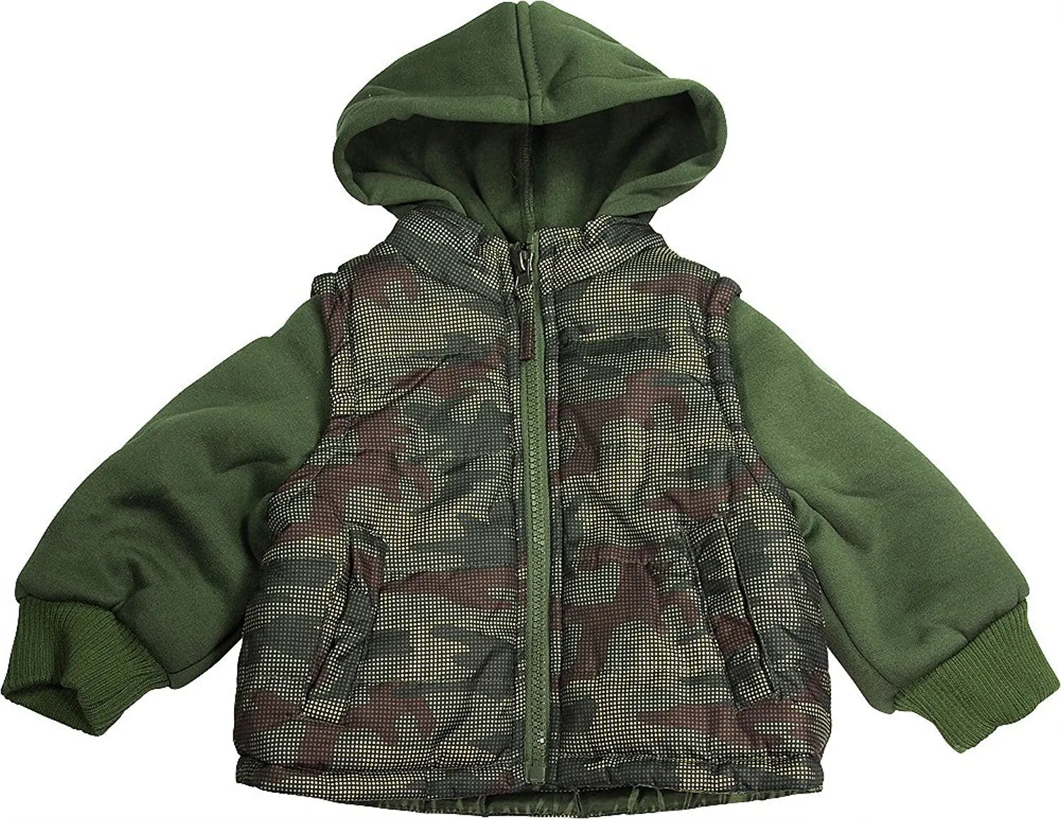 iXtreme - Baby Boys Hooded Mock Camo Vest Winter Jacket