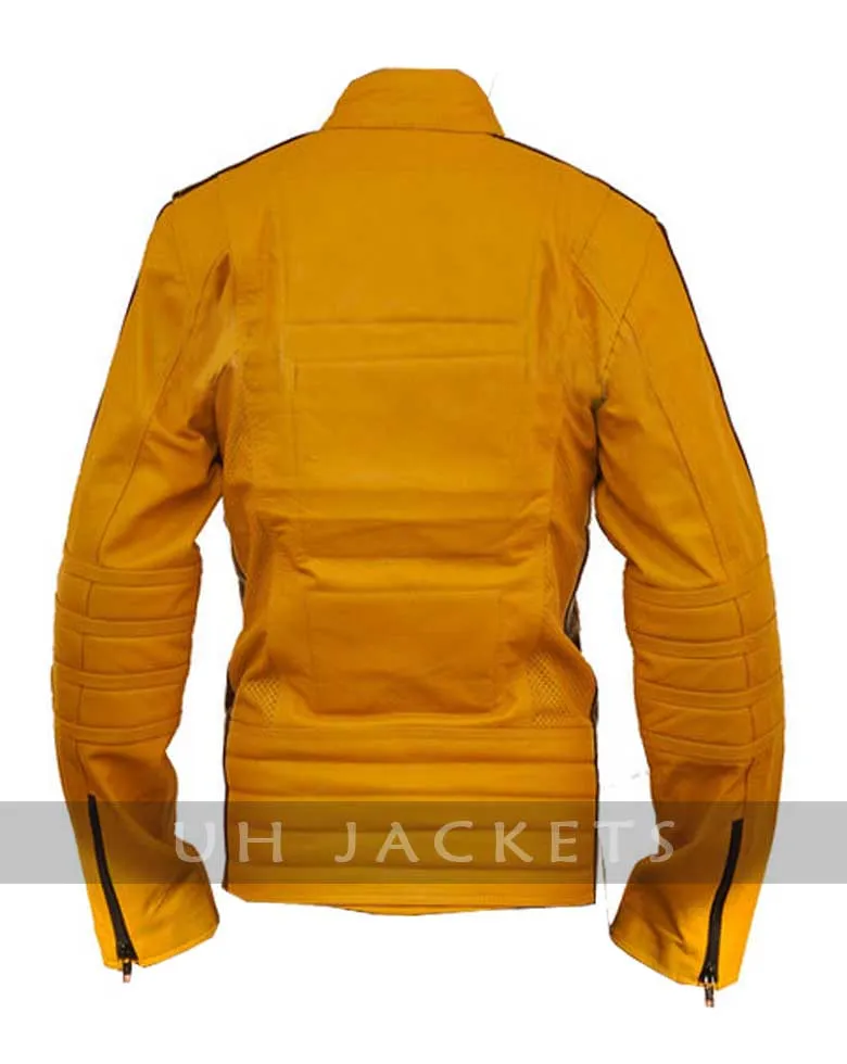 Kill Bill Mens Womens Uma Yellow Motorcycle Biker Leather Jacket