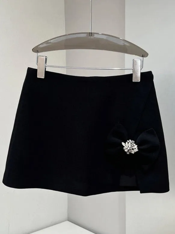 KittenAlarm - Jimena Spliced Bow Mini Skirts