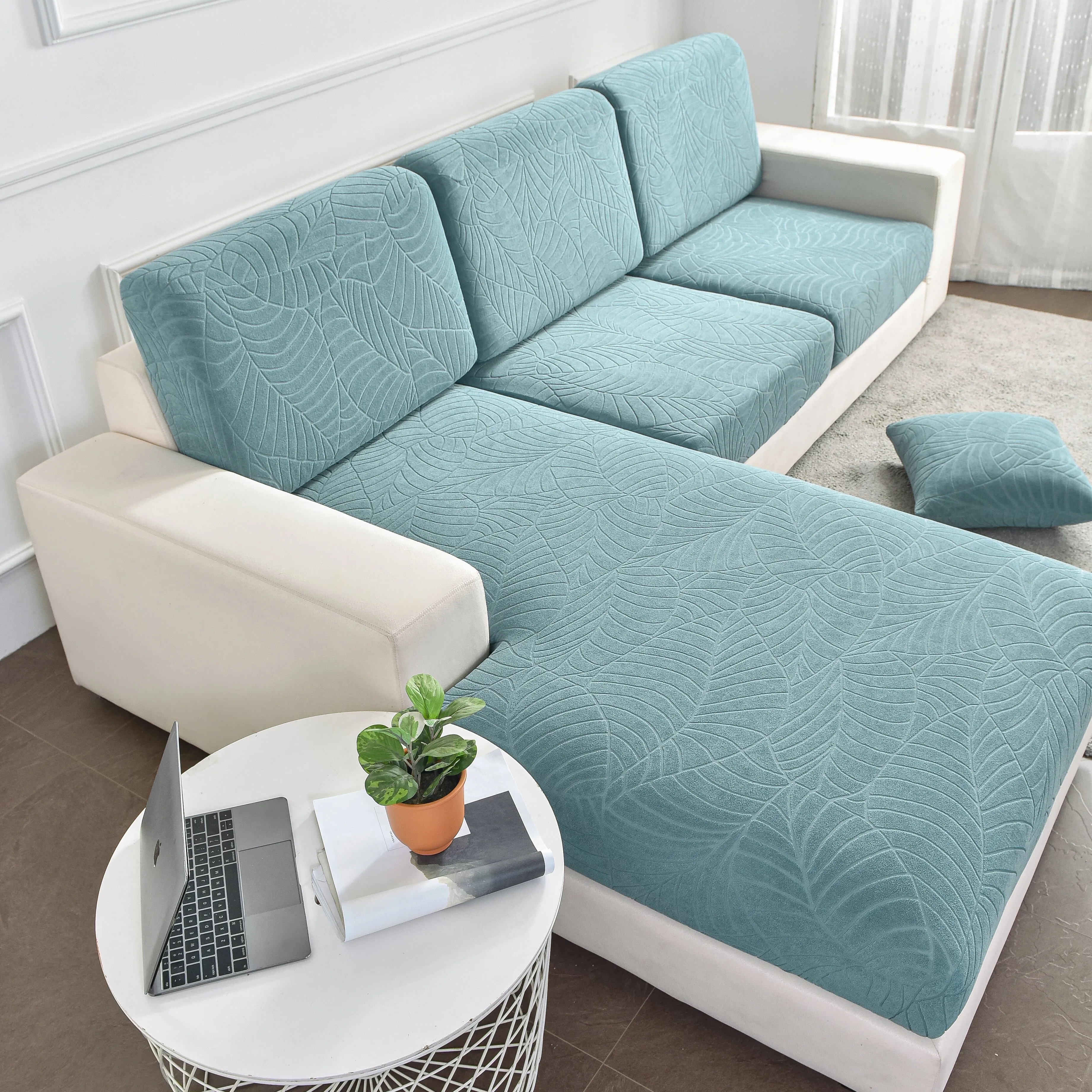 Leaf-Inspired Water-Resistant Sectional Sofa Cover