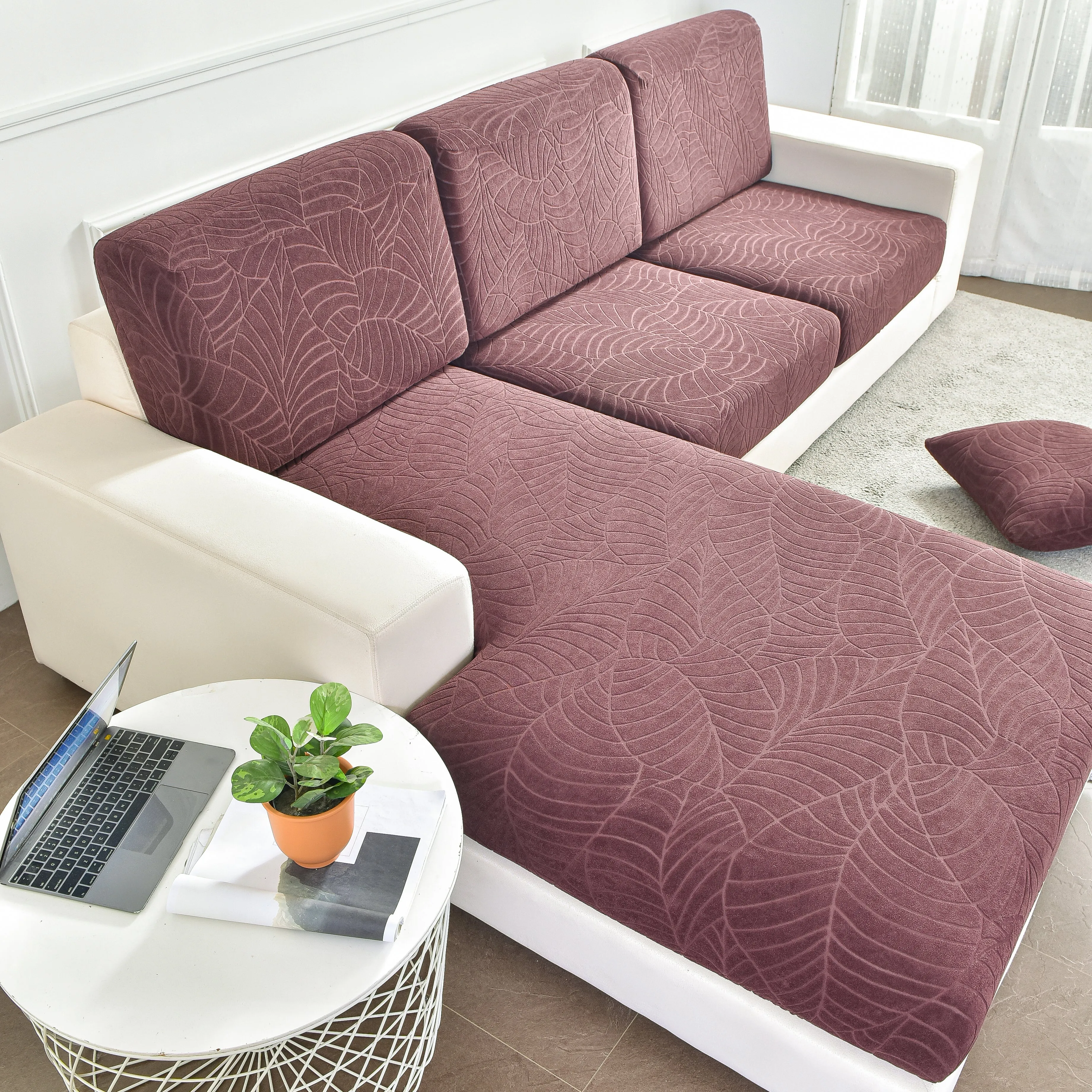 Leaf-Inspired Water-Resistant Sectional Sofa Cover