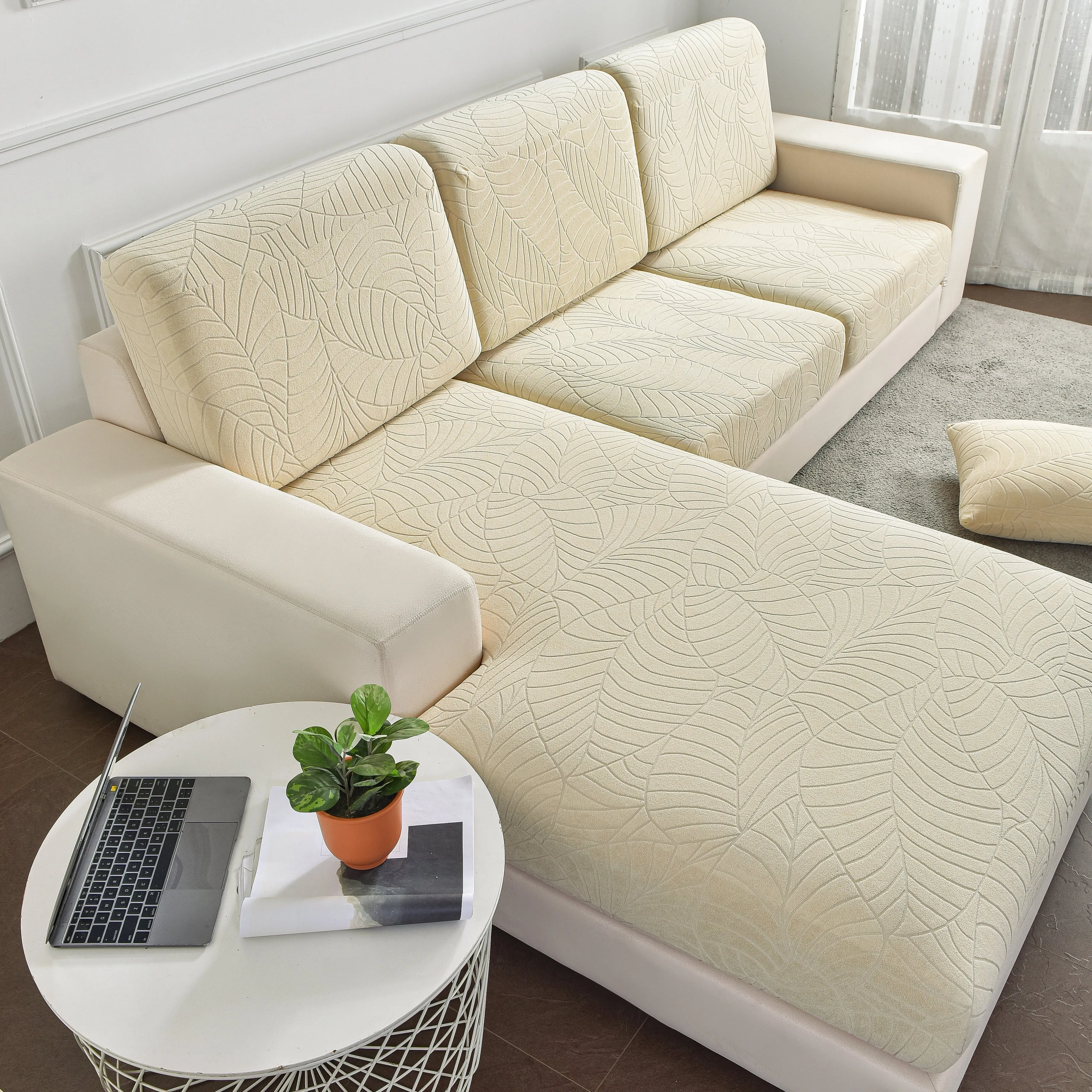 Leaf-Inspired Water-Resistant Sectional Sofa Cover