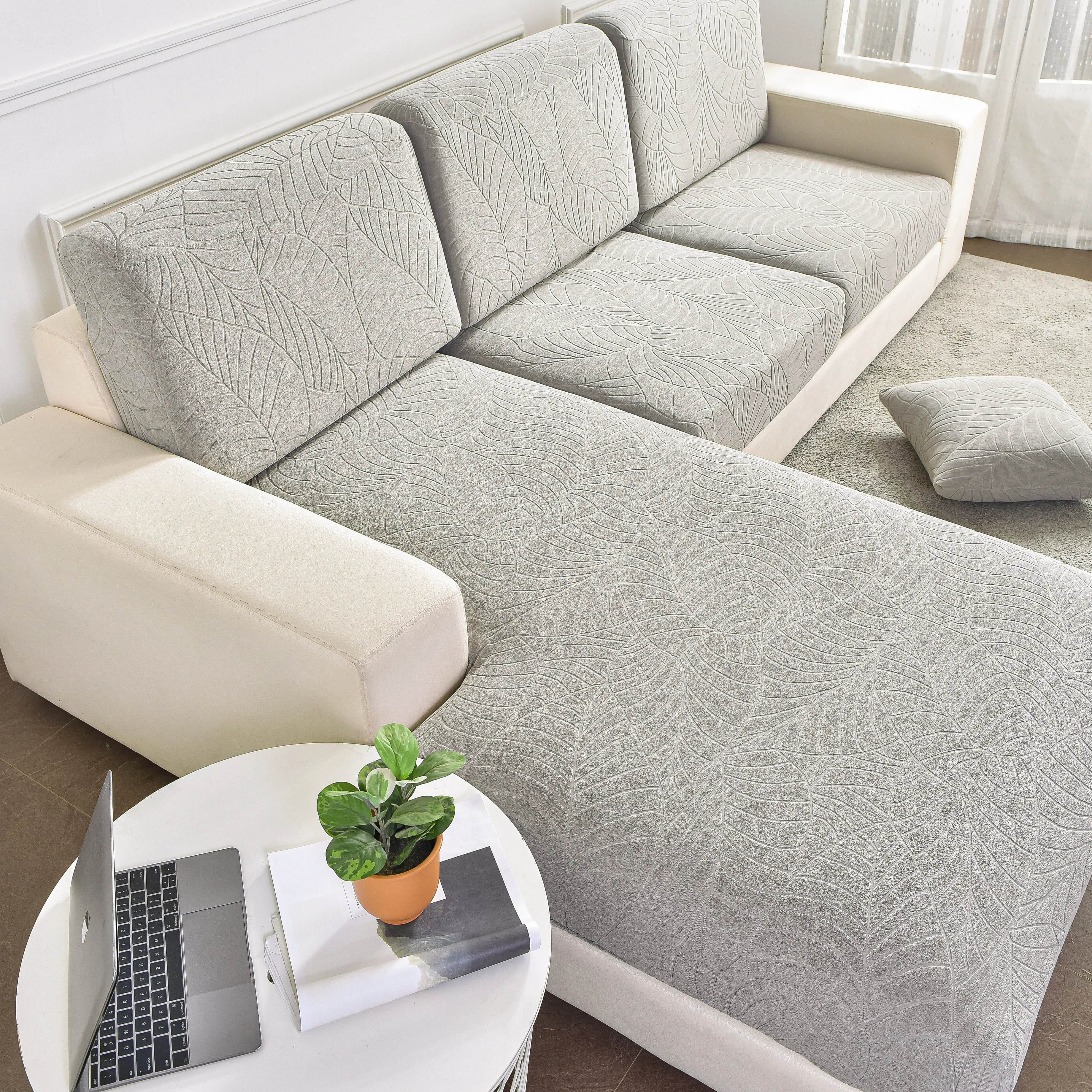 Leaf-Inspired Water-Resistant Sectional Sofa Cover