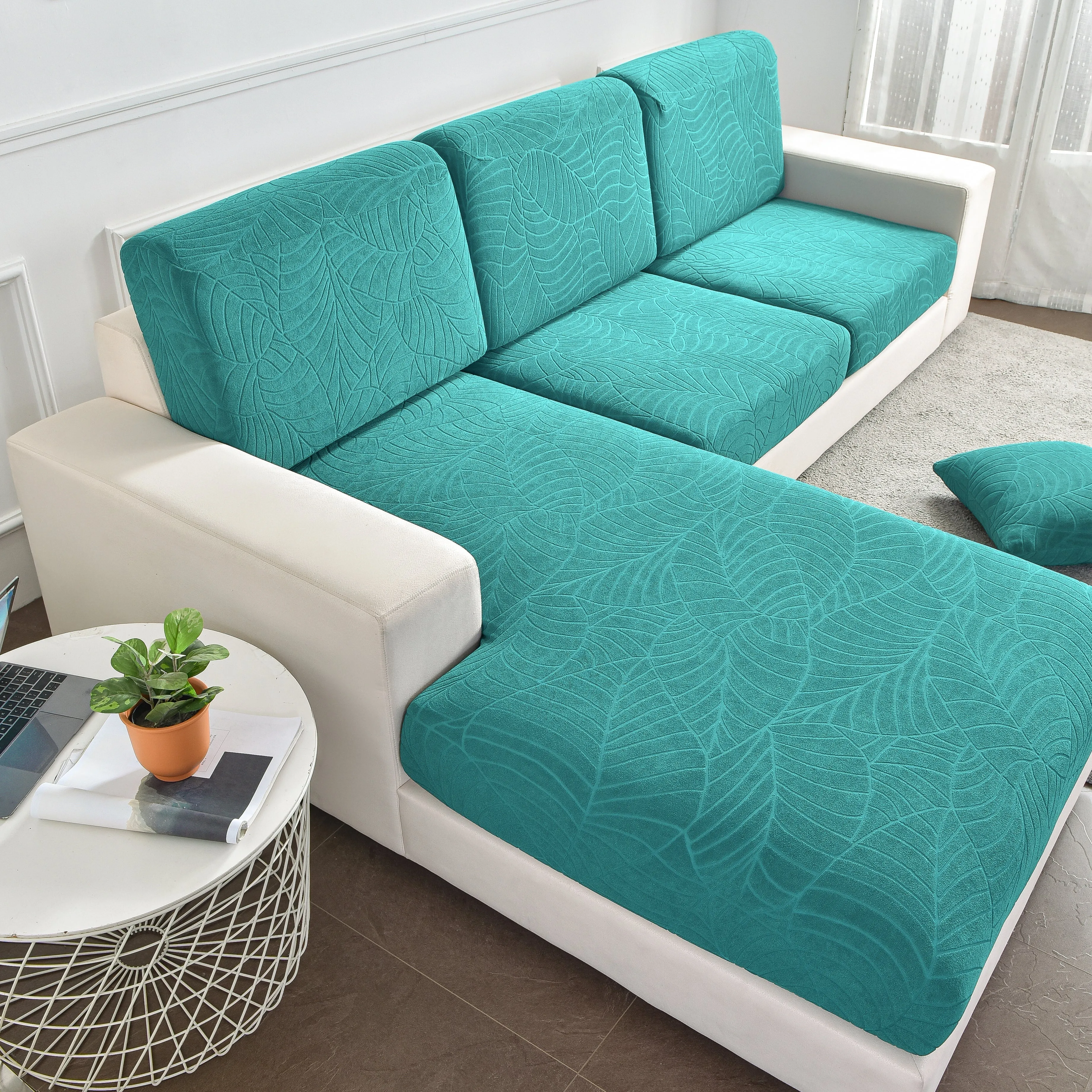 Leaf-Inspired Water-Resistant Sectional Sofa Cover