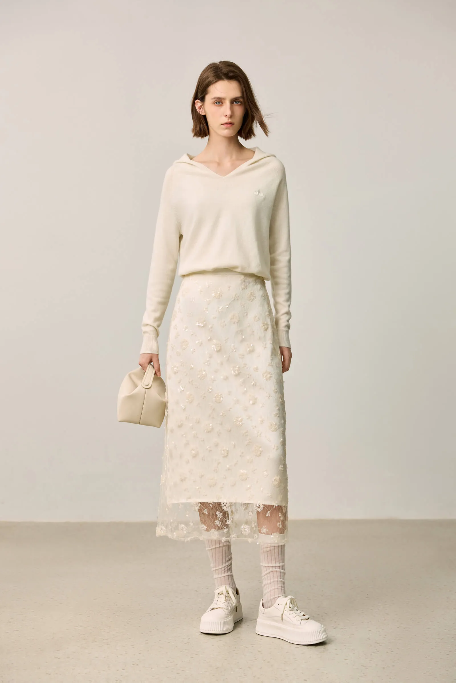 LILY Elegant Sequin Embroidered Double-Layer Skirt