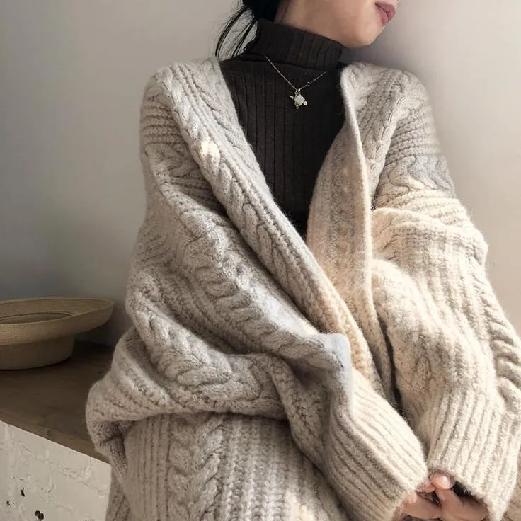 LONG-SLEEVED SWEATER LOOSE-FITTING KNIT     S2777