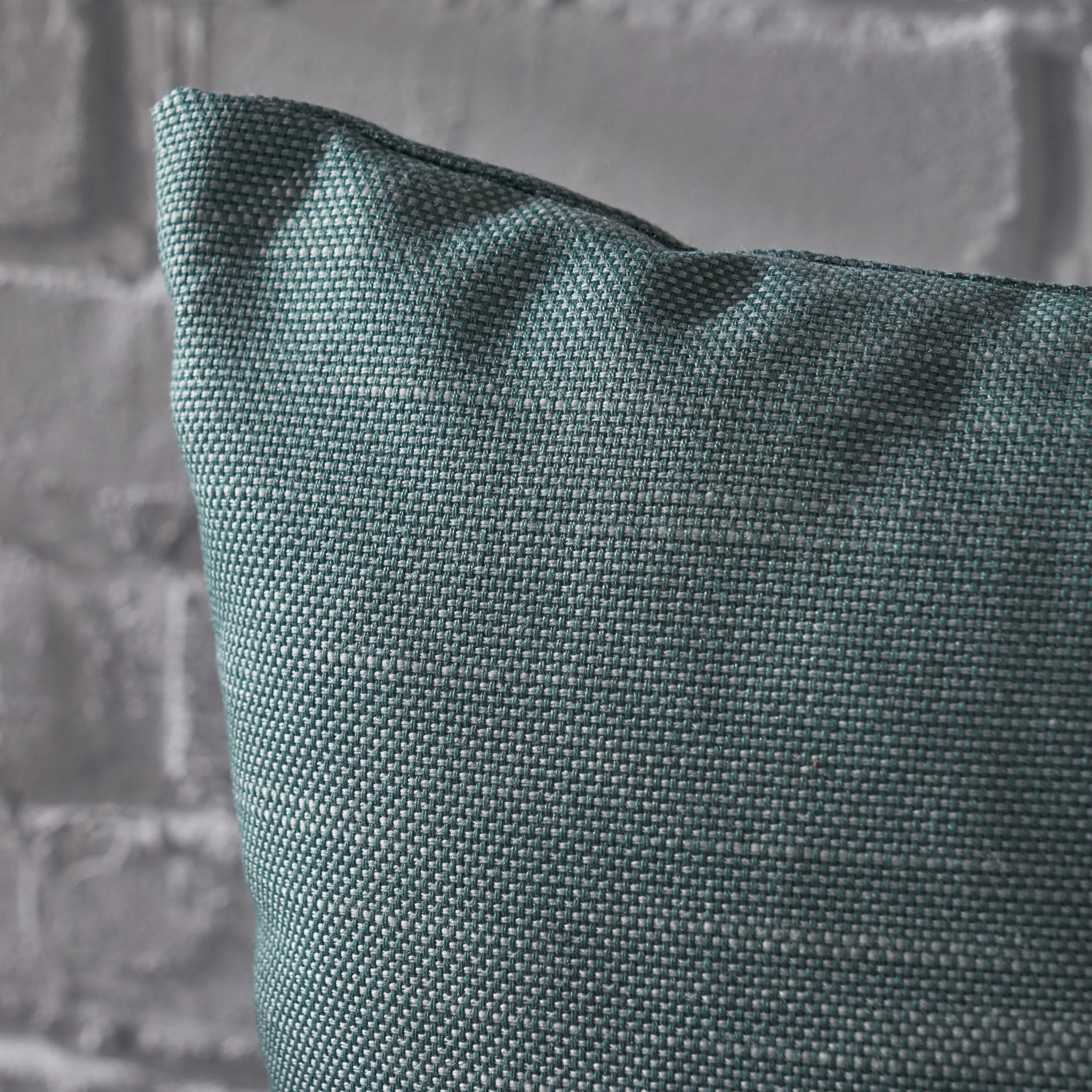 Misty Indoor Teal Water Resistant Small Square Throw Pillow